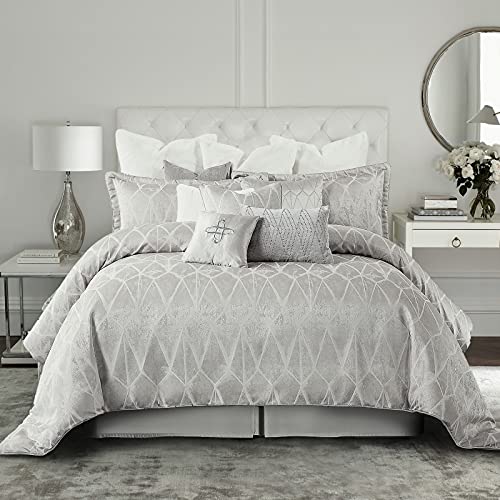 Loom And Mill 13-Piece Comforter Bed In A Bag, Jacquard Comforter Sets For King Bed Geometric Design, Luxury Cooling Bedding Set With Bed Skirt, Euro Shams And Decorative Pillows, For Chrismas (King) #TOP1