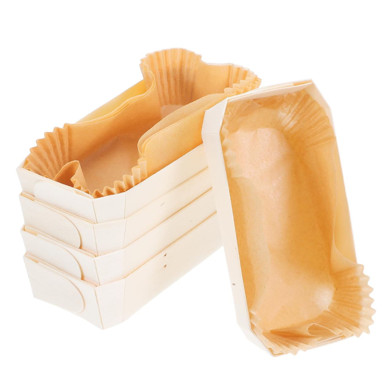 UPKOCH Juego de 10 moldes para hornear con papel de madera, antiadherente, forma rectangular con inserto para microondas, 187A2RJ6EZAV15283C7YW