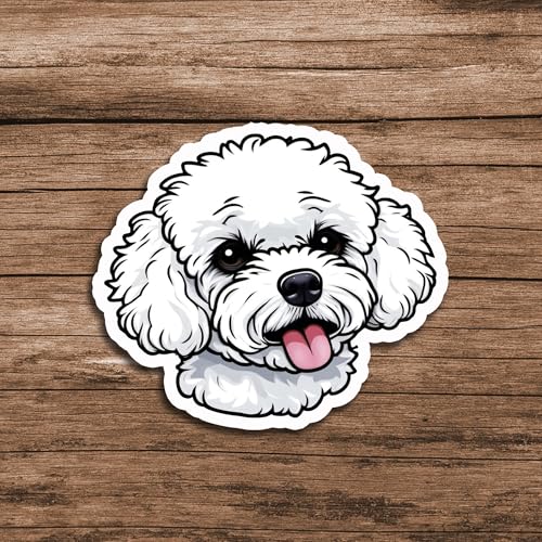 Image of Maltese Dog Sticker Cute Maltese Puppy Vinyl Decal Waterproof Dog Lover Sticker for Laptop Water Bottle Car Window Notebook Pet Lover Gift