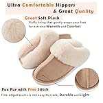 Donpapa Womens Slipper with Memory Foam Fluffy Soft Warm Slip On House Slippers Anti-Skid Cozy Plush for Indoor Outdoor