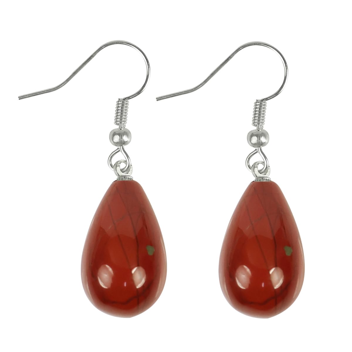 Reiki Crystal Products Red Jasper Drop Shape Gemstone Earring Tops | Charged by Reiki Grandmaster & Vastu Expert (B0CGNDCR7H) Amazon Price History, Amazon Price Tracker