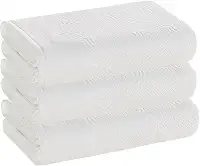 Kit 3 Toalhas de Rosto Karsten Fio Penteado – 48x80 cm - Galbe Branca