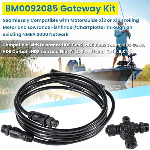 Image of E-cowlboy 8M0092085 Xi Series Pinpoint GPS Gateway Kit for Xi3 and Xi5 Trolling Motors Sonar GPS Integration T-Connector, Black