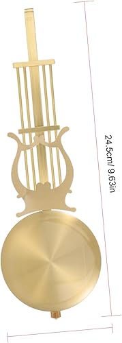 Miniatura 2 de COHEALI Pieza de repuesto de reloj de metal con péndulo dorado para reparación de reloj de pared de cuarzo DIY y accesorios de pared Movimiento de