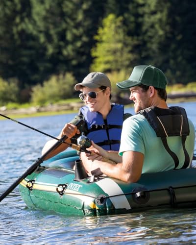 Image of Seahawk 2, 2 Person Inflatable Boat for Flood Rescue, Adventure, Rafting, Fishing, with Oars & Air Pump (68347)