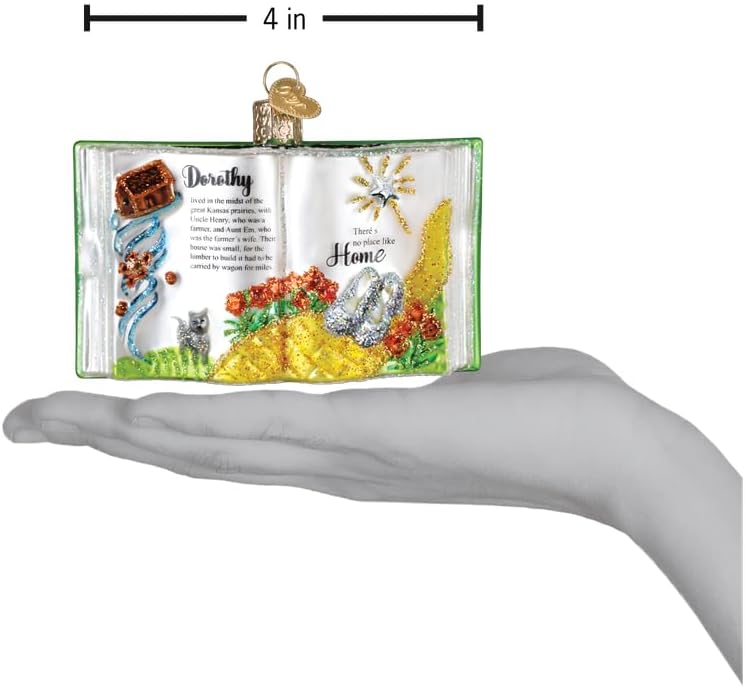 Old World Christmas The Wonderful Wizard of Oz Book Glass Blown Ornament for Holiday Tree, Handcrafted Holiday Decoration, Book Collection - Image 5