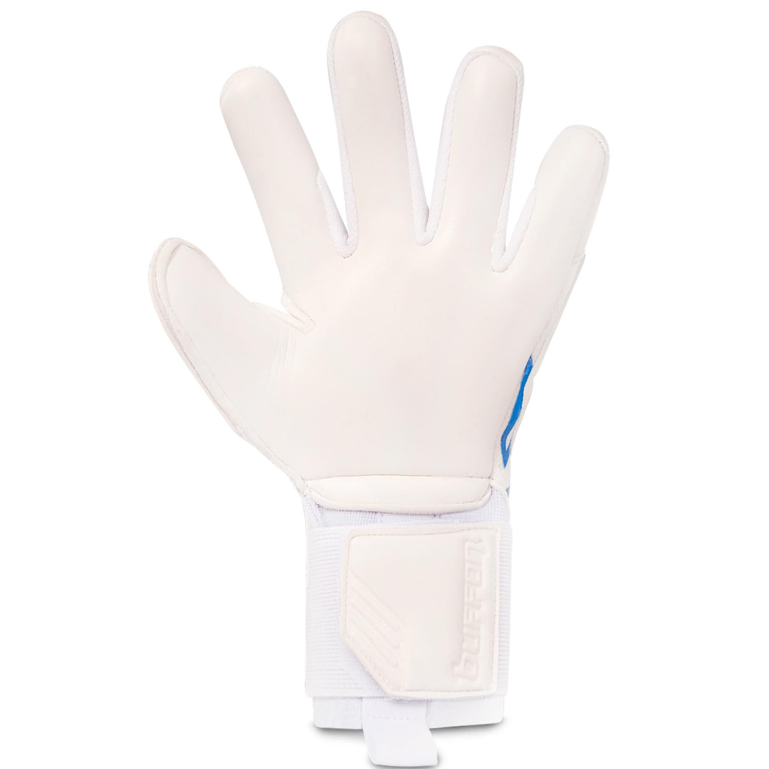 Buffon Sultan Professional Goalkeeper Gloves: 3.5mm German Latex Prime Grip - Unisex (7, White/Blue)