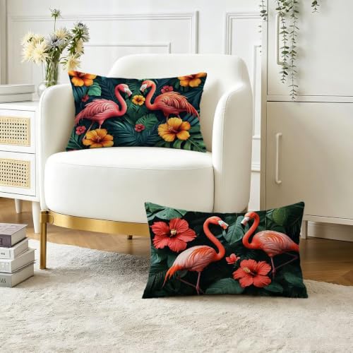 Housse coussin 50x70 cm lot de 2 imperméable en lin O-2567 - 2