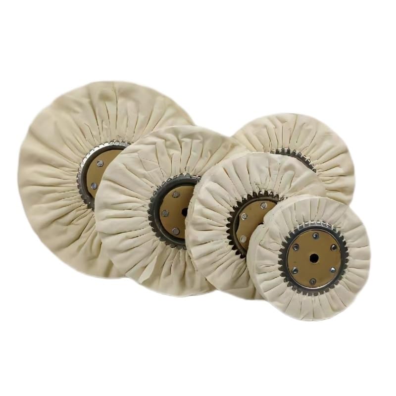 Cotton Buffing Wheel, Cloth Polishing for Mirror Finish, White for Drill(Down-Proof,350mm)