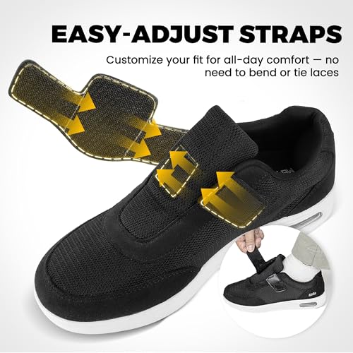 Women's Wide Diabetic Shoes with Air Cushion | Relax Series, Comfort for Swollen Feet, Bunions, Edema | Size 6.5-11.53