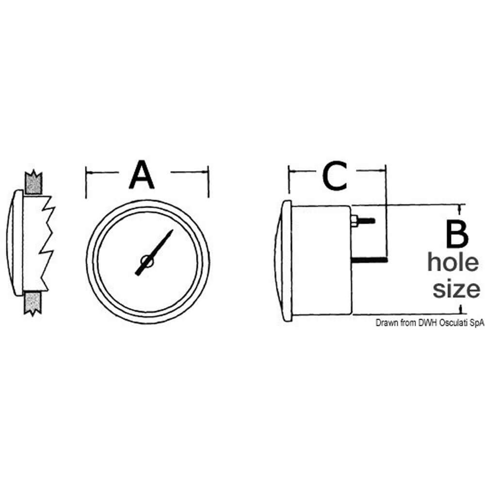 OSCULATI Contagiri 0-3000 RPM Nero/Nera