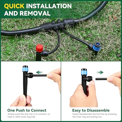 Image of Drip Irrigation System for Garden, 2026-Upgraded Quick Connect Garden Watering Kit All-in-One with 1 /2 inch 1 /4 inch Irrigation Tubing for Garden, Lawn, Greenhouse, Raised Beds (233FT)