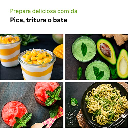 Braun Minipimer 5245 Batidora de Mano, 1000 W, 21 Velocidades, Función Turbo, Anti-Salpicaduras,...