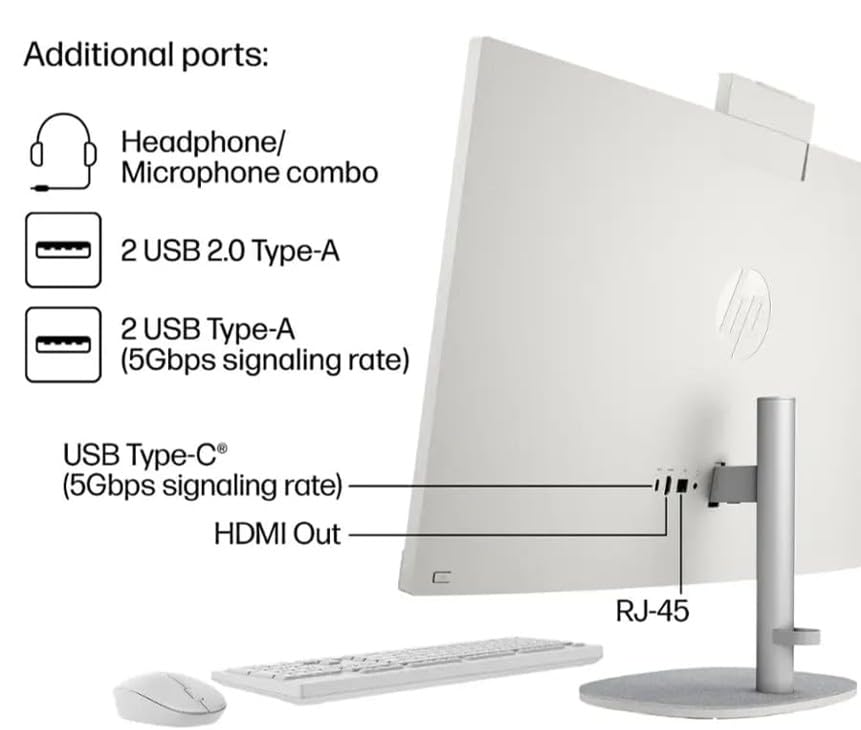 Image of HP 27 inch FHD IPS Touchscreen All-in-One Desktop, Intel Core Ultra 7 155U, 32GB DDR5 RAM, 2TB PCIe NVMe SSD, Windows 11 Pro, USB-C, HDMI, Ethernet, for Business & Office Productivity
