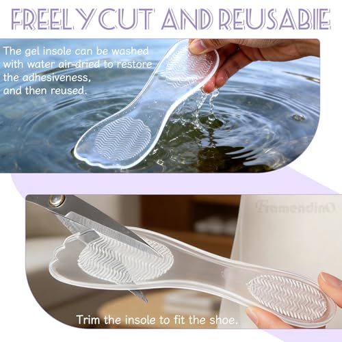 Framendino 6 Pack plantillas de gel transparentes para tacones miniatura 6