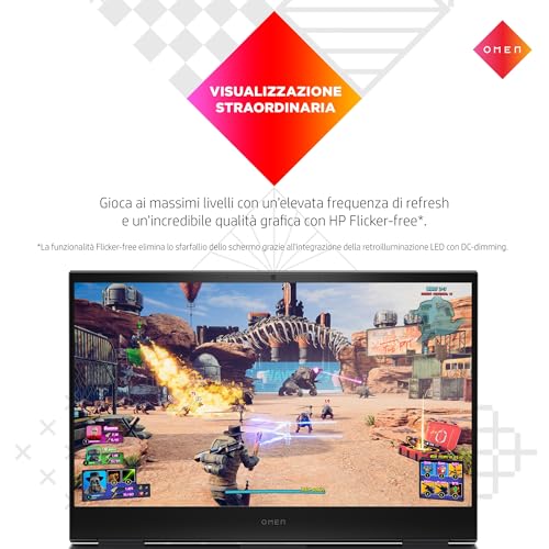 OMEN 16-c0005sl Notebook, AMD Ryzen 7 5800H, 16GB Ram DDR4, 1TB SSD NVMe PCIe, Display 16,1" FHD 144Hz IPS, Grafica Nvidia RTX 3070 8GB GDDR6 dedicata, Wi-Fi 6, Windows 11 Home, Grigio - Notebook - Immagine 5