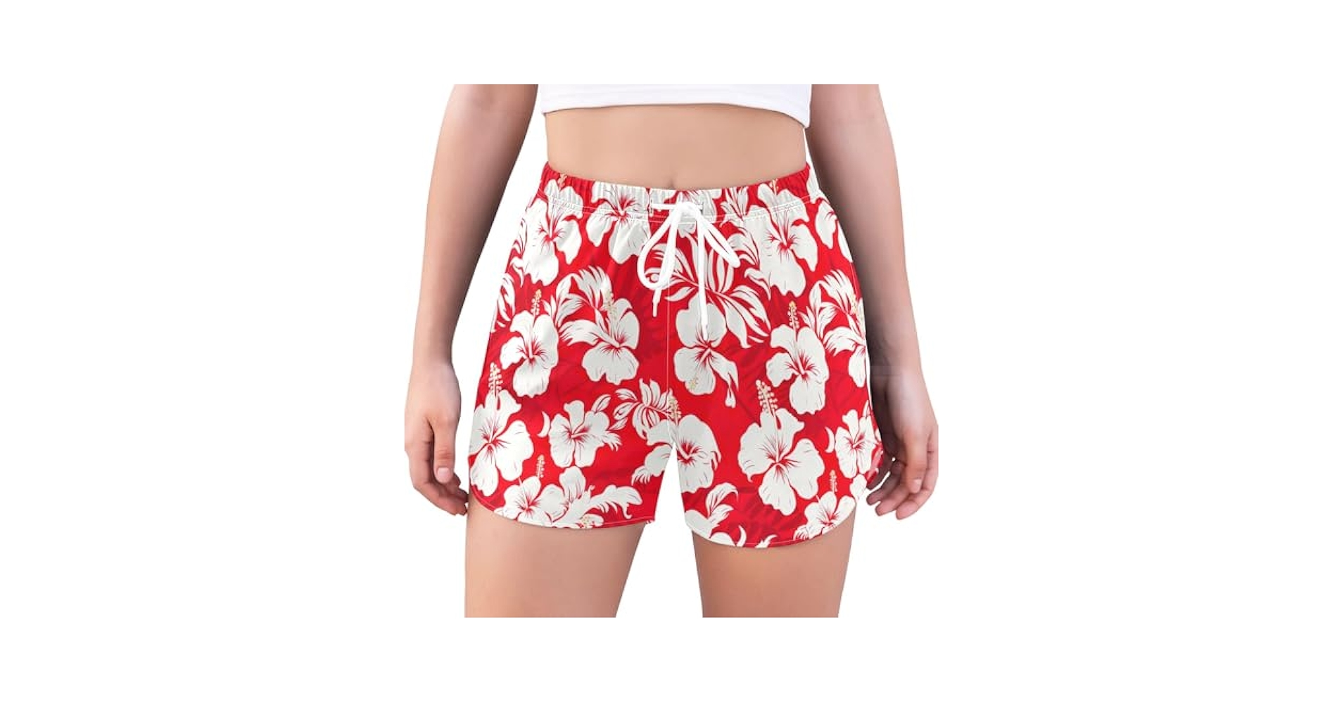 RunningBear Red Leaves Hibiscus Flower Women's Athletic