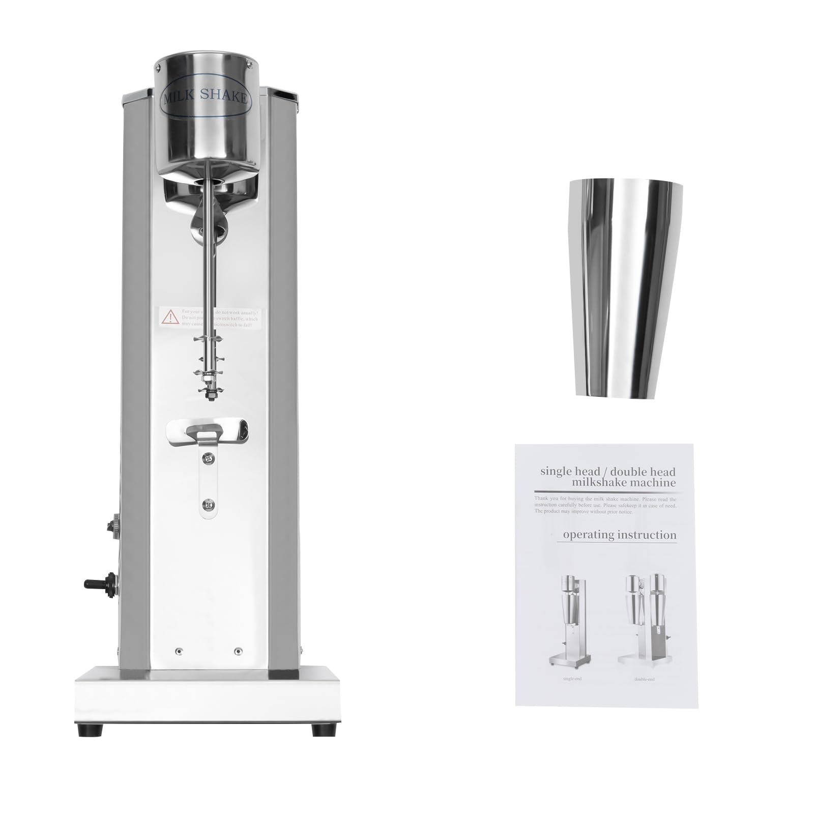 Frullatore elettrico da 180 W, 650 ml, per frullati, cocktail, frappè, mixer per bevande con doppio disco di miscelazione, in acciaio inox, per negozi di tè al latte, caffè