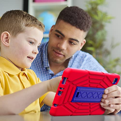 Grifobes For Samsung Galaxy Tab A7 Lite Case, 8.7 Inch Shockproof Rugged Protective Cover With Stand For 2021 Tab A7 Lite 8.7" Tablet Sm-T220/T225/T227U For Kids Boys Children(Red+Blue) #TOP6
