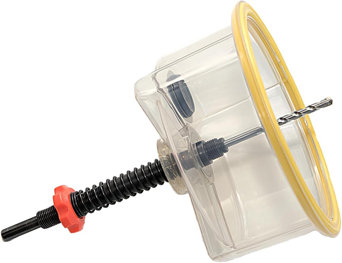 Hole Saw Dust Shield & XL Arbor kit with Cut Depth Control -use with any 1/2" or 5/8" threaded hole saw up to 2-1/2" deep and 6" diameter