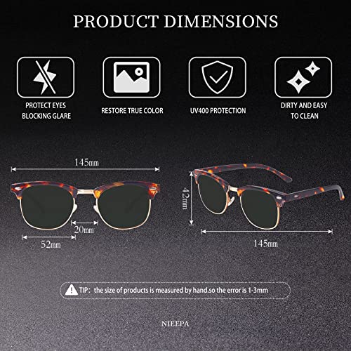 Image of Classic Semi Rimless Polarized Sunglasses for Men Women Half Frame Retro Driving Sun Glasses NP1006