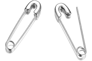 925 Sterling Silver Safety Pin Earrings for Women Punk Rock Gothic Minimalist Earrings
