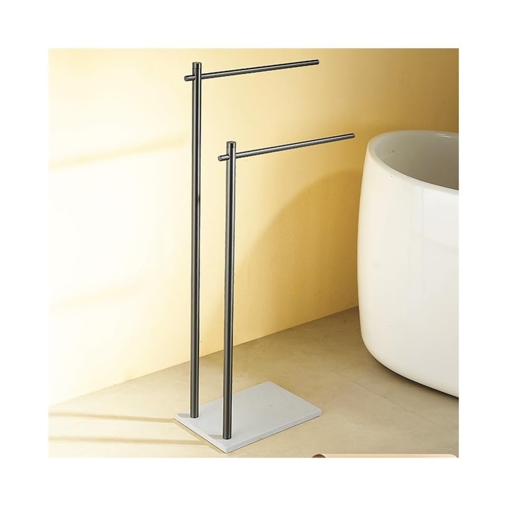 towel rail Bathroom Vertical Floor-standing Marble Towel Rack Hotel Storage Toilet Bar(Gris)