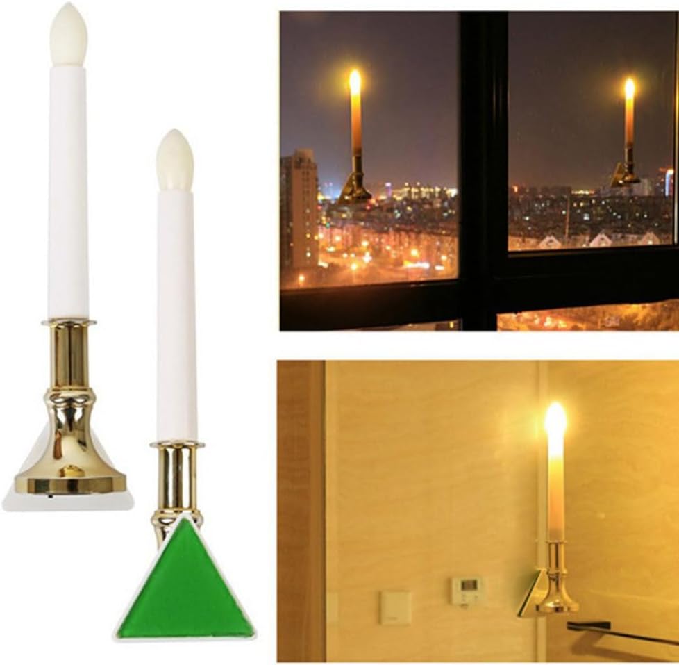 CTKcom 4 Pack Solar Flameless Candles Light Solar Powered Flickering Candle Light Window Wall Lamp Romantic Night Light Wall Lamp with Suction Cups Decoration for Party Christmas Hallowmas Festival