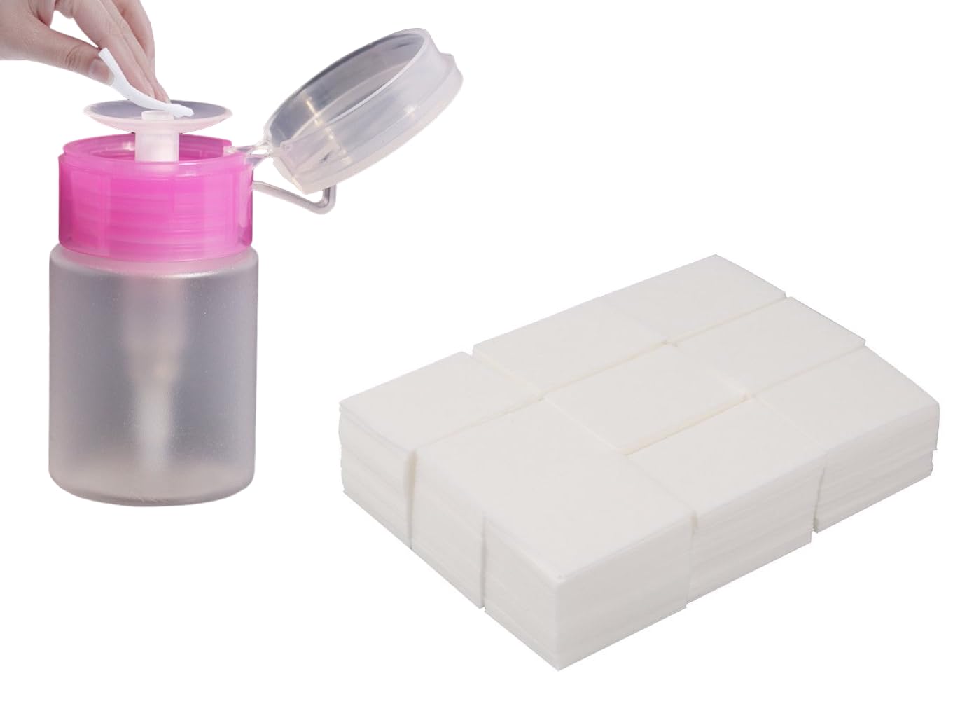 Nail Cotton Pads 1000 pc, Push Down Pump Dispenser 1pc Bottle for Nail Alcohol Polish Removal, Nail Wipes,Lint Free Wipes for Acrylic Nails,Gel Residue Wipe Off Solution for Nails Multi. (500, 500)-image-38