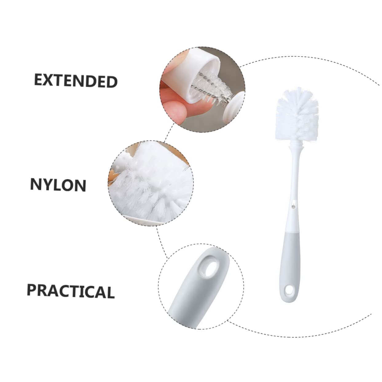 Healeved Cup Brush Bottle Cleaning Brush Kitchen Bottle Washer Kitchen Bottle Brush Bottle Cleaner Pacifier Cleaner Household Cup Cleaning Brush Teapot Bottle Brush Nylon