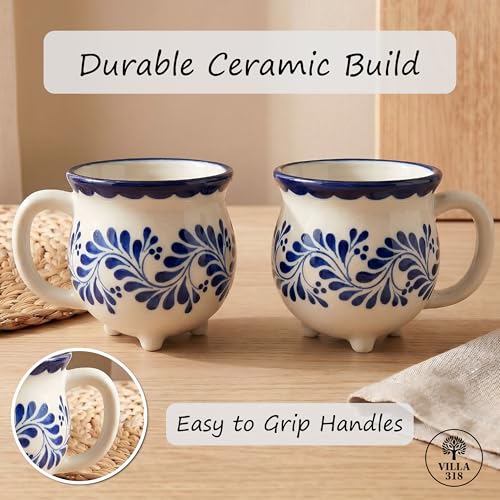 Set de 2 mugs grandes de cerámica pintados a mano miniatura 6