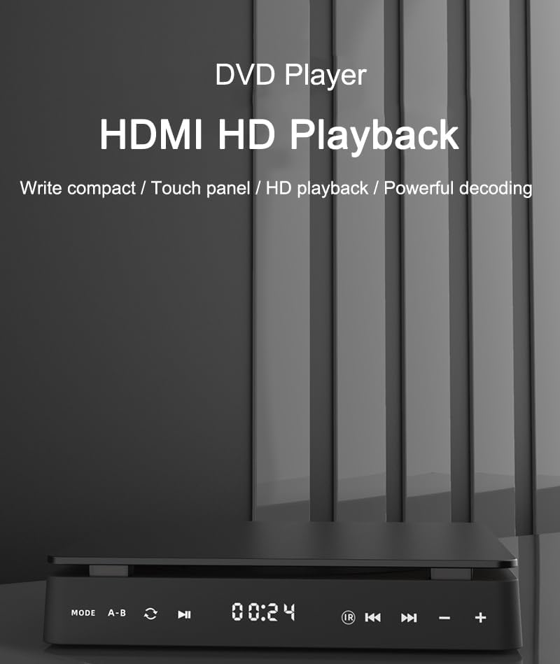 Image of 1080P DVD HD Video Player Portable VCD Player MiNi CD Player HDMI Video + 3.5mm Jack Audio Output with Remote Control