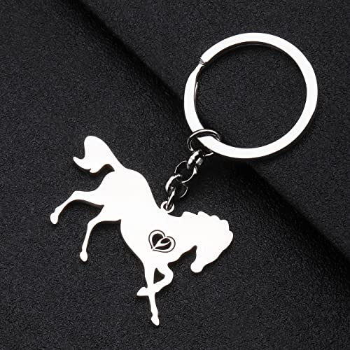 Stainless Steel Running Horse Keychains for Women Teen Girls Cute Pony Derby Accessories Purse Wallet Charms3