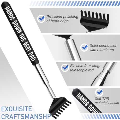 MAMAGIFTREE Christmas Hands Down The Best Dad | Funny & Practical Gifts for Father’s Day, Birthday or Retirement for Dad from Son, Daughter or Wife – Extendable Metal Back Scratcher with Soft Grip - Image 6