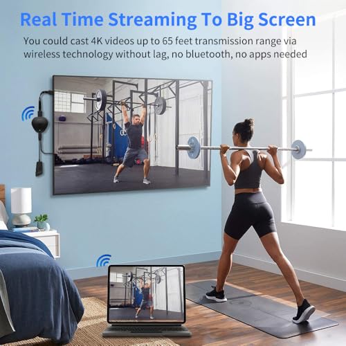 Image of 4K Wireless HDMI Display Adapter, WiFi Casting Media Video & Audio Dongle for i-Phone, i-Pad, Android, Mac, Windows Screen Mirror to TV /Projector /Monitor, Support AirPlay, Miracast, DLNA, Black