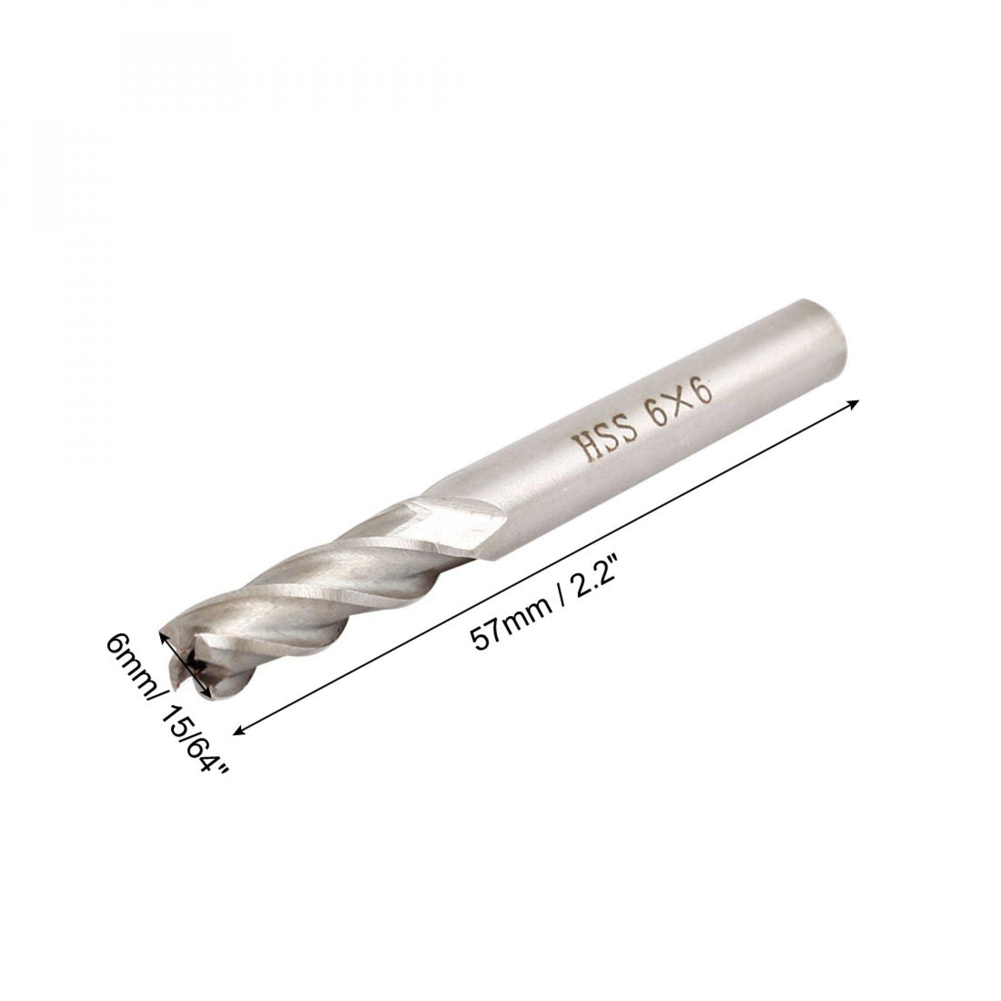HSS End Mills - 4 Flute, 6mm Diameter -2 HSS End Mills - 4 Flute, 6mm Diameter -2