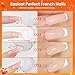 Beetles Nail Stamp, 4Pcs French Tip Tool Easy Manicure Nail Stamper Single Head Soft Silicone Long & Short French Tip Stamp Tool with 2Pcs Nail Scraper Decorations Gift for Women