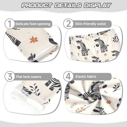 ALAZA Girls' Leggings Children's Yoga Pants Skinny Printed Dance Cute Zebras Comfortable 4T2