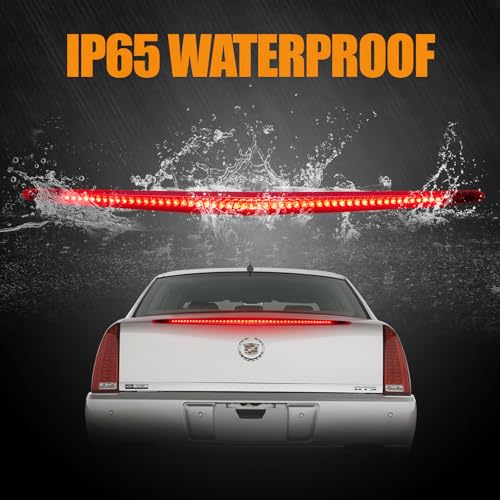 Image of Third 3rd Brake Light LED for 2006-2011 Cadillac DTS, High Mount Rear Brake Lights Assembly for 06-11 Cadillac DTS, Waterproof Center Cab Lamp Stop Light (RED)