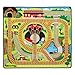 Melissa & Doug Round The Rails Train Rug with 3 Linking Wooden Train Cars (39 x 36 inches)