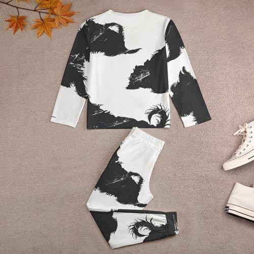 West Highland Terrier SilhouettesBoys Casual Comfort Pajamas, Long Sleeve Pajama Set140CM4