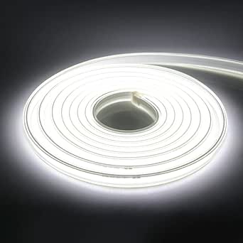 Wisada Bande Lumineuse LED COB 220V, 240 LEDs/m, IP65 Waterproof, Bande Lumineuse LED Flexible Pour Décoration De Toit De Salon De Cuisine (Blanc