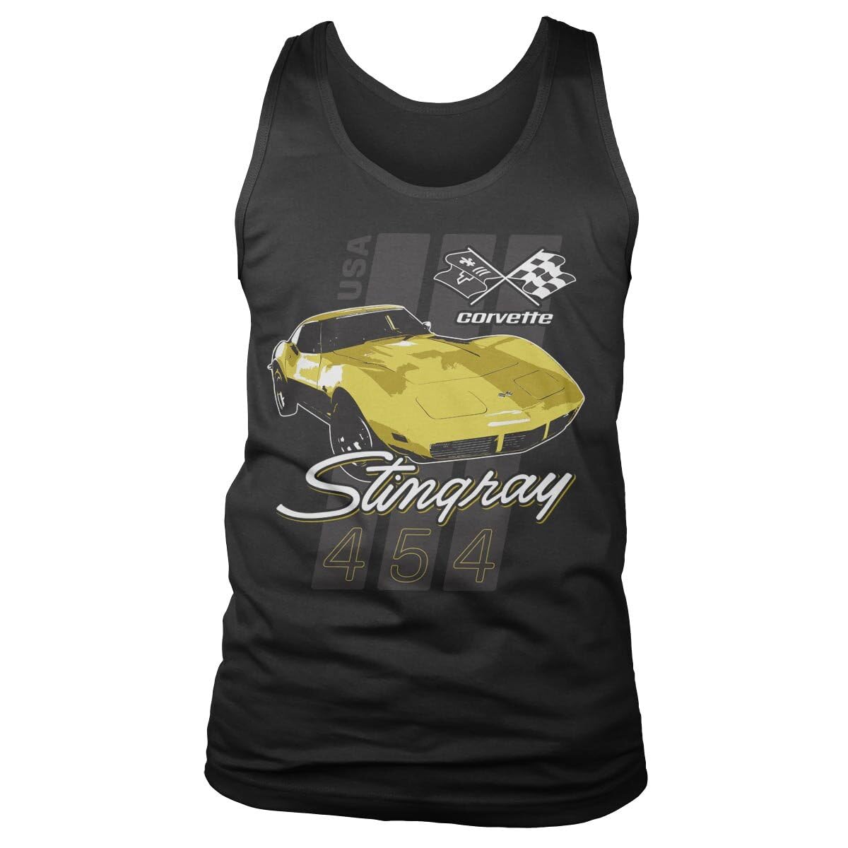 Chevrolet Unisex Black Officially Licensed Corvette Stingray 454 Mens Tank Top Vest (Black), Large