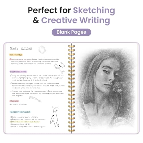 Image of Taja Blank Spiral Journal Notebook for Women & Men, 140 Pages, Sketch Book, Plain Notebook for Drawing & Sketching, Journals for Creative Writing, A5(5.7 inch x 7.9 inch) - Purple
