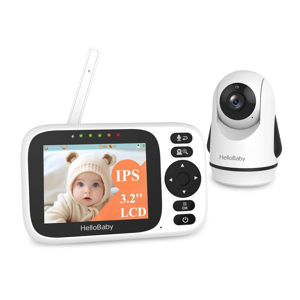 Babá Eletrônica Monitor Bebê Tela 3.2 pol. Branco, Visão Noturna, Áudio Bidirecional,