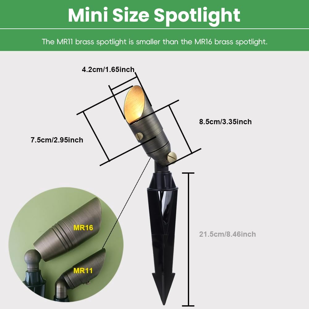 Makergroup Color Changing Brass Landscape Light, 12V Low Voltage