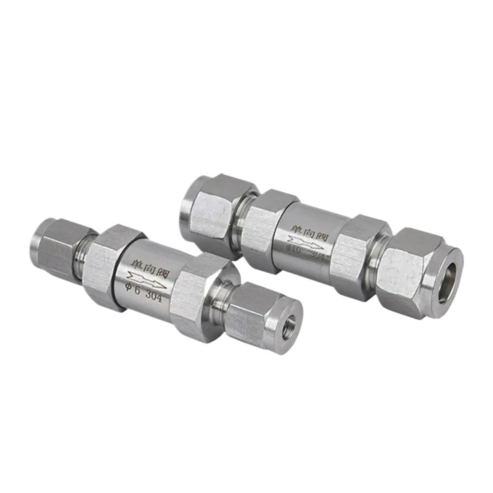 Clapet anti-retour inox 304 tube 9,5 mm vanne eau gaz unidirectionnelle