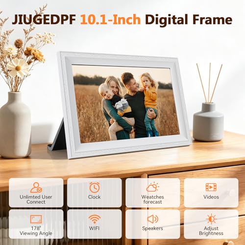 Smart White Digital Picture Frame WiFi Send Photos from Your Phone 16GB Storage 10.1inch 1280x800 IPS Touch Screen Digital Photo Frame Auto-Rotate Wall Mountable Photo Picture Frame Digital - image 5