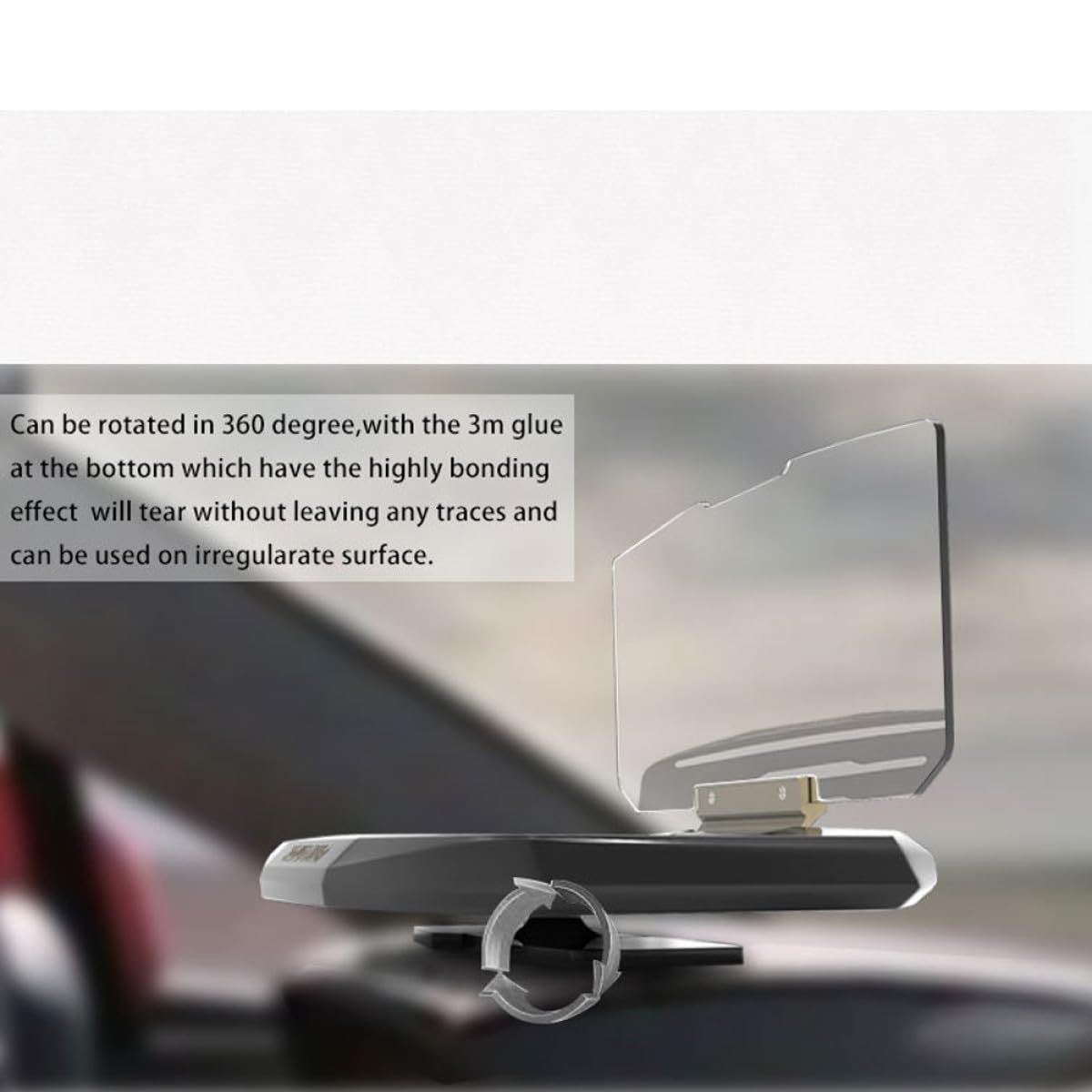 GALPADA Supporto Telefono Auto Hud per Navigazione, Abs Nero
