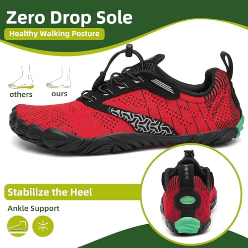 Image of SAGUARO Womens Mens Barefoot Shoes Minimalist Trail Runner Wide Toe Box Zero Drop Outdoor Cross Training Shoe
